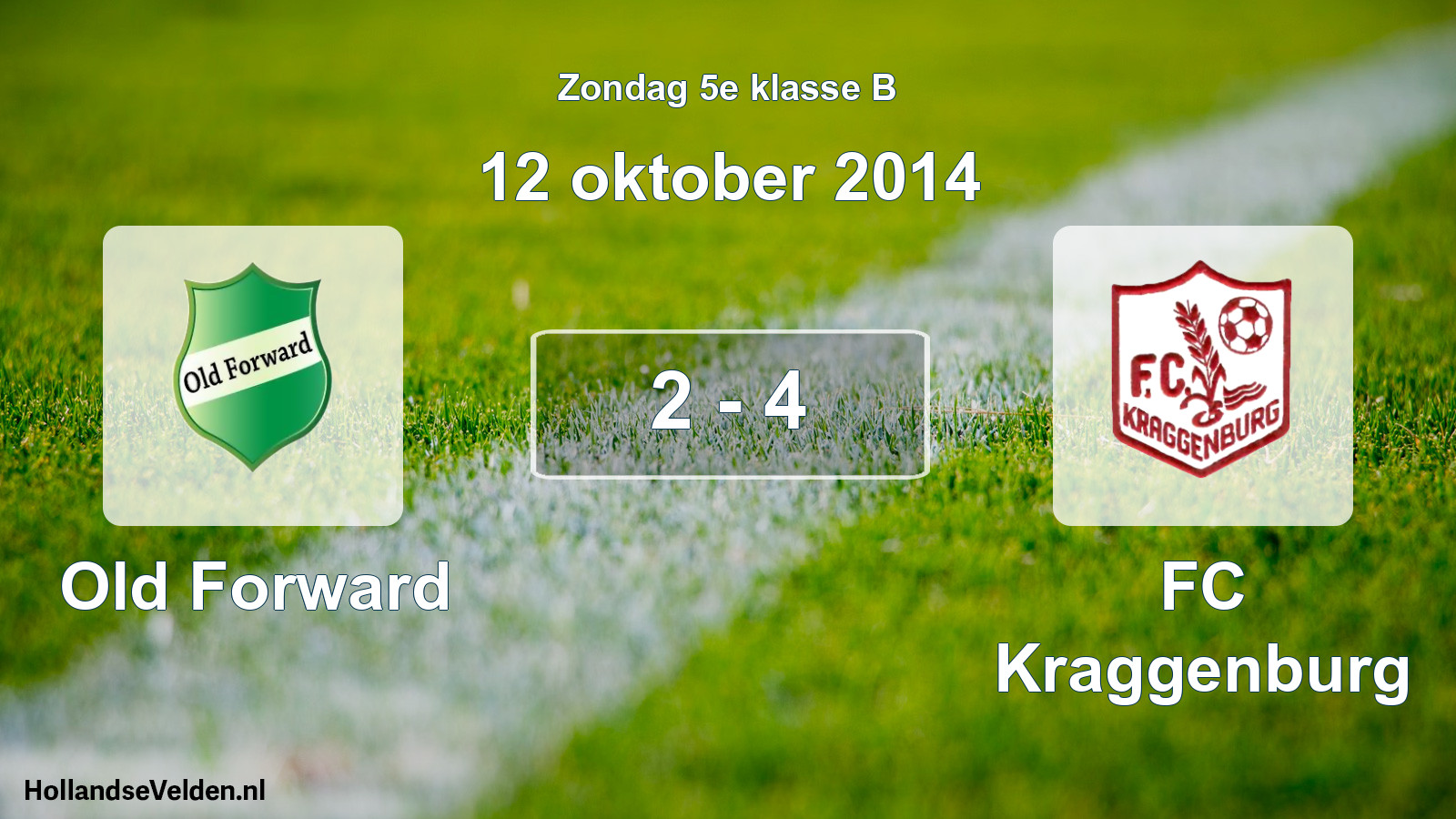 Total number of matches played: Old Forward - FC Kraggenburg 2 - 4 (12 October 2014)
