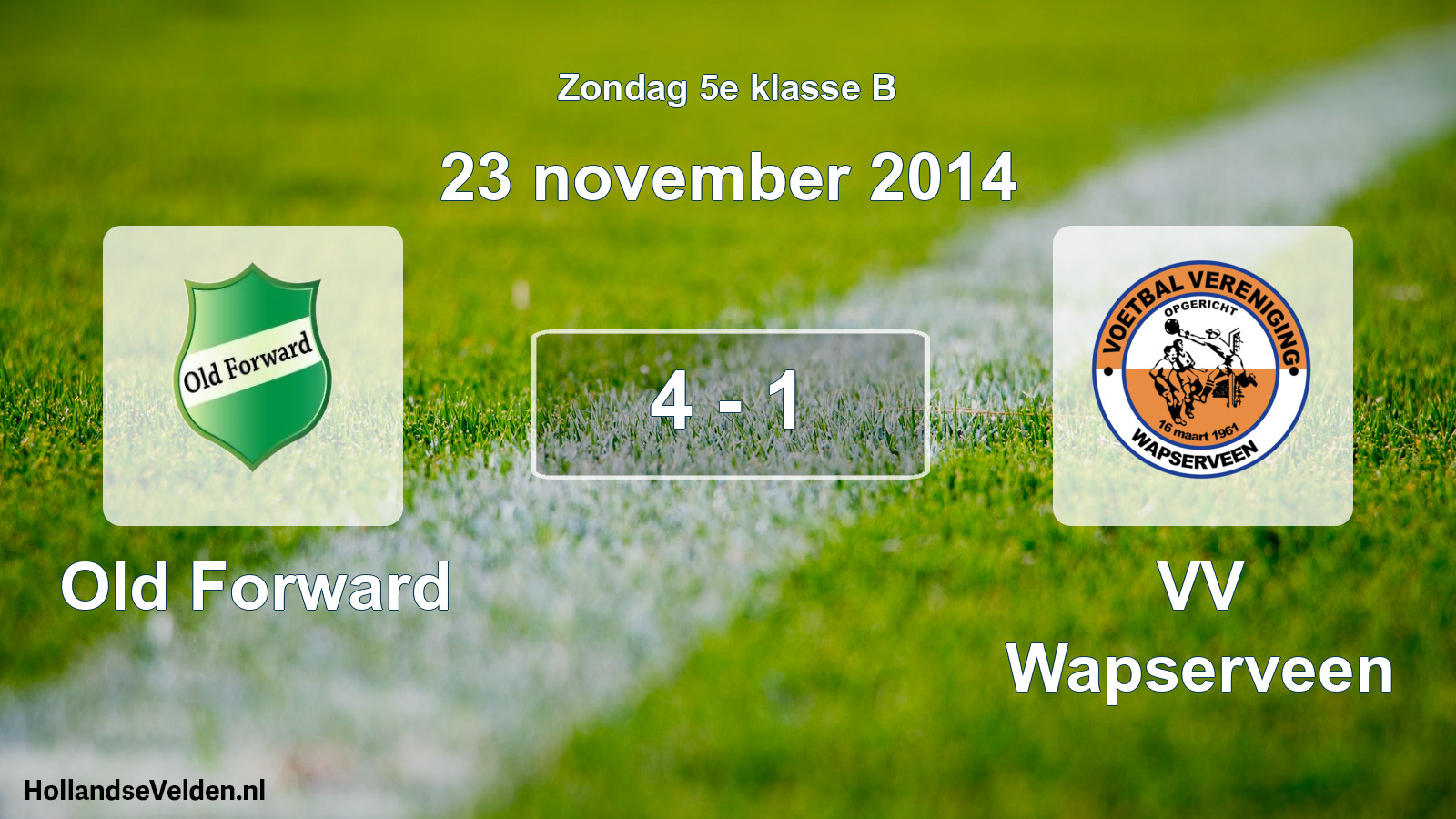 Total number of matches played: Old Forward - VV Wapserveen 4 - 1 (23 November 2014)