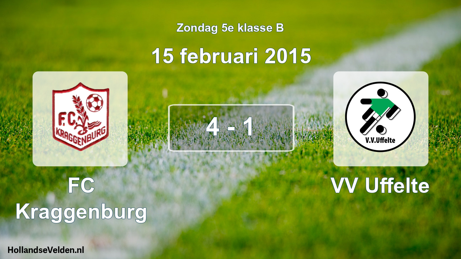 Total number of matches played: FC Kraggenburg - VV Uffelte 4 - 1 (15 February 2015)