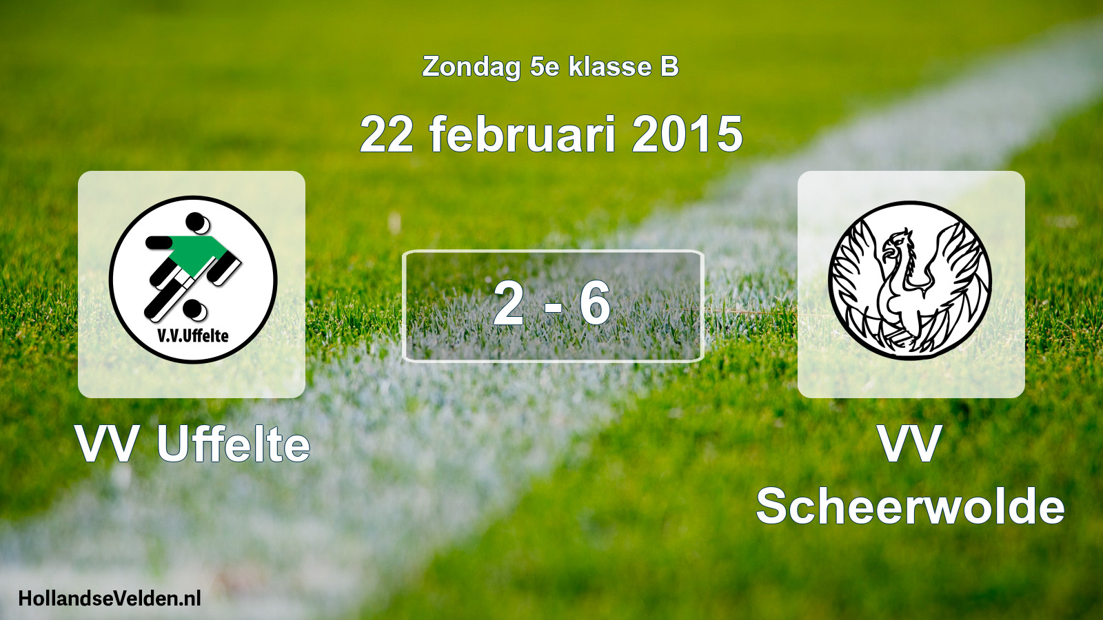 Total number of matches played: VV Uffelte - VV Scheerwolde 2 - 6 (22 February 2015)