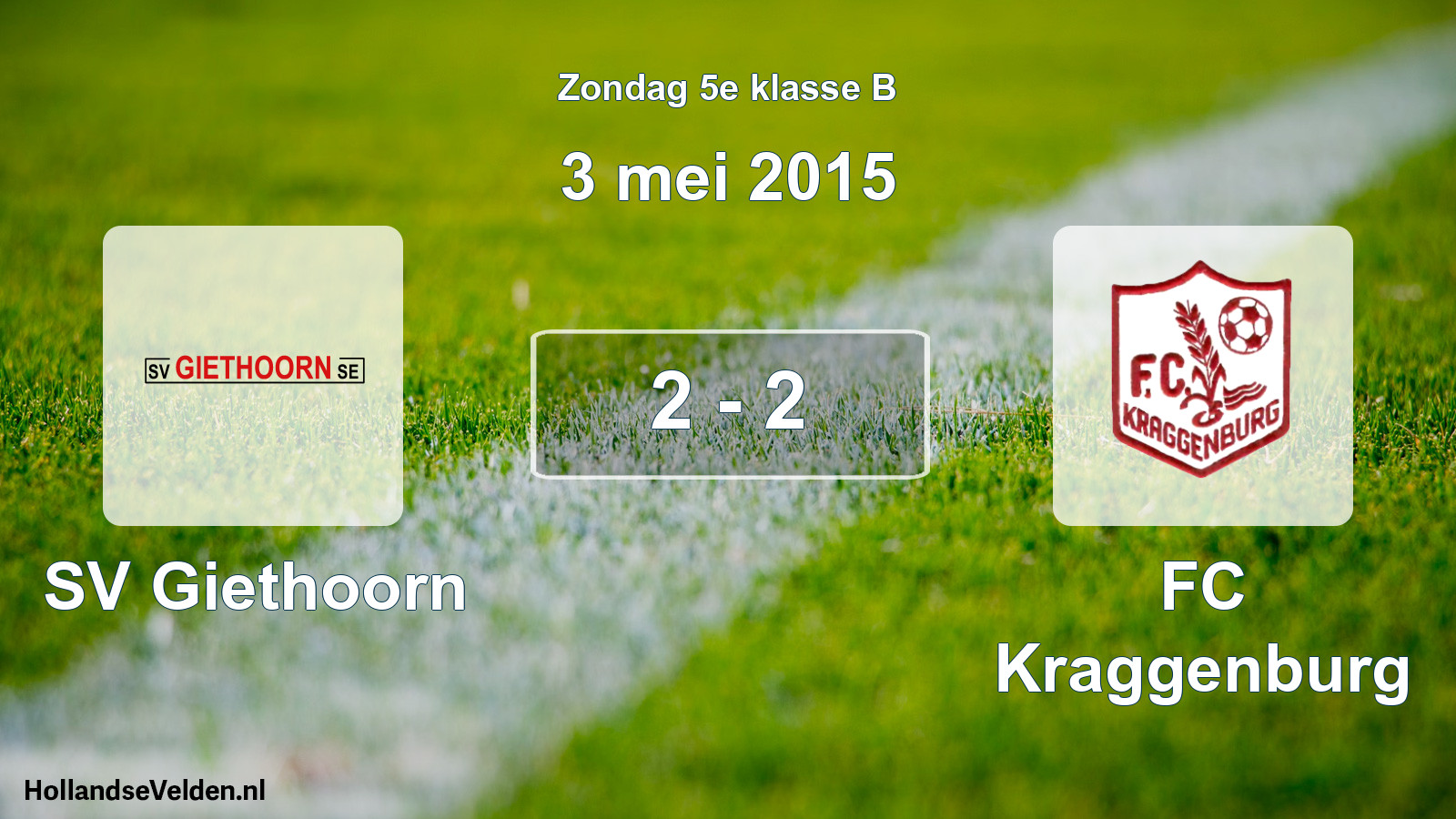 Total number of matches played: SV Giethoorn - FC Kraggenburg 2 - 2 (3 May 2015)