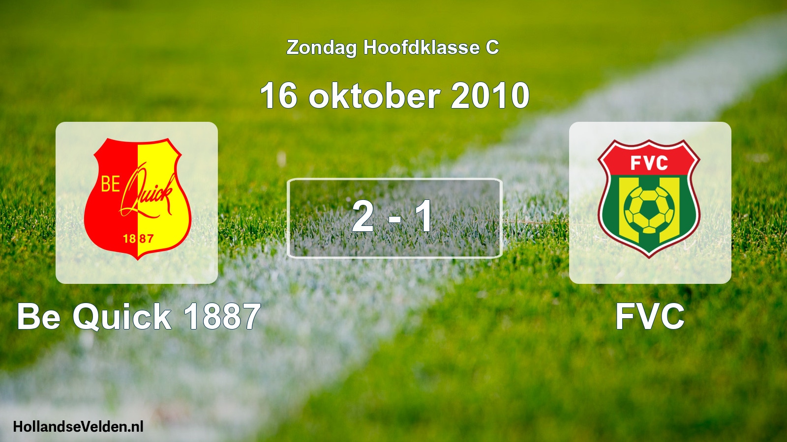 Total number of matches played: Be Quick 1887 - FVC 2 - 1 (16 October 2010)