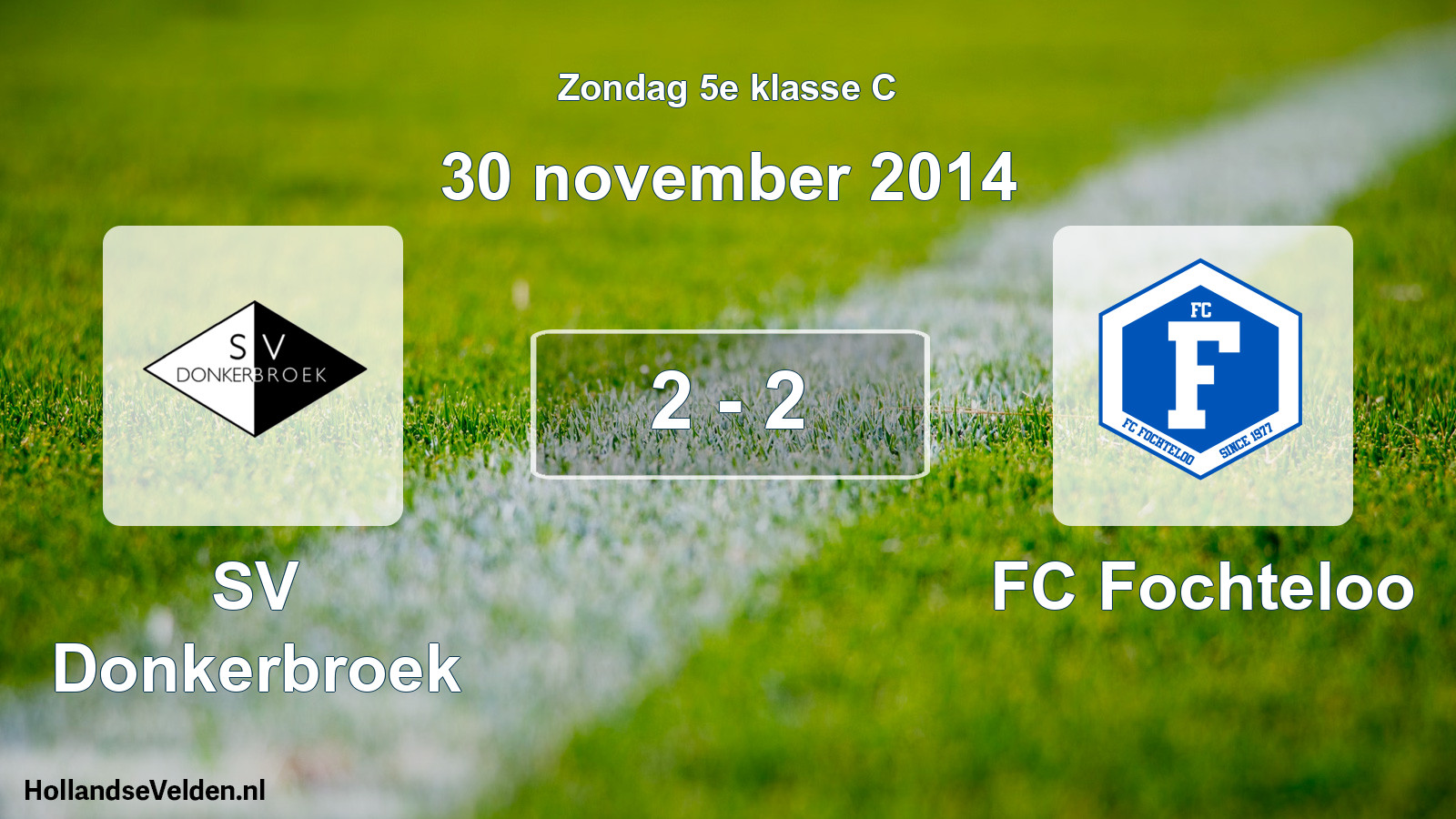 Total number of matches played: SV Donkerbroek - FC Fochteloo 2 - 2 (30 November 2014)