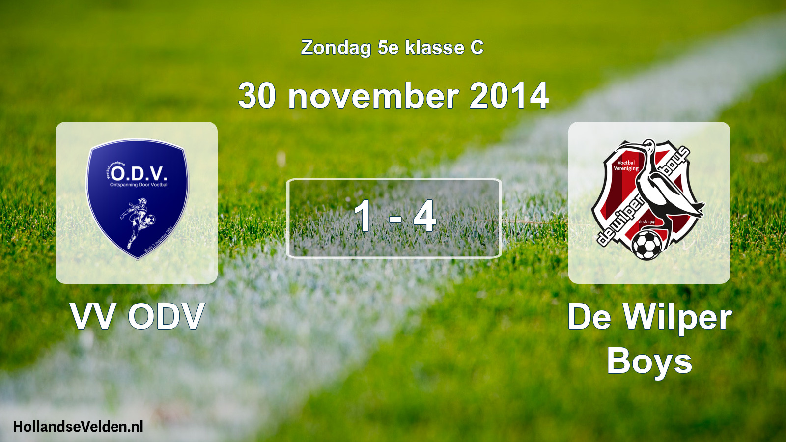 Total number of matches played: VV ODV - De Wilper Boys 1 - 4 (30 November 2014)