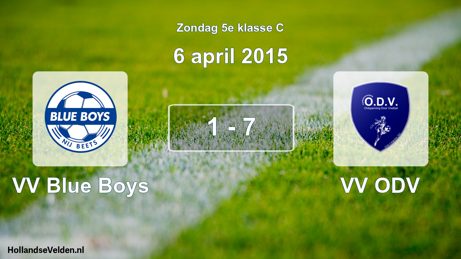 Total number of matches played: VV Blue Boys - VV ODV 1 - 7 (6 April 2015)