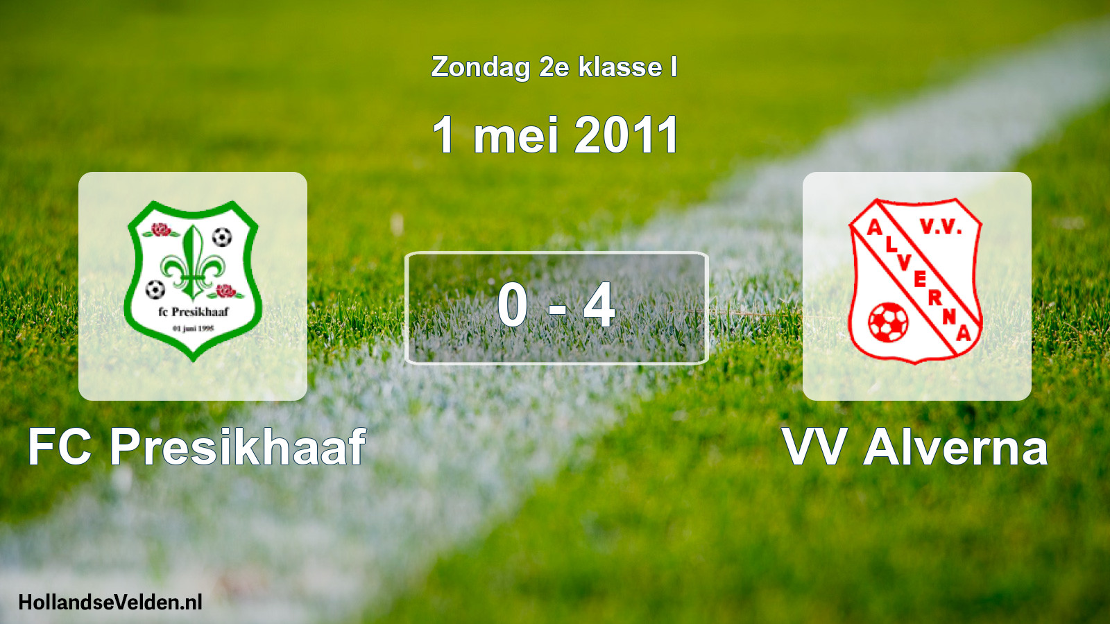 Total number of matches played: FC Presikhaaf - VV Alverna 0 - 4 (1 May 2011)