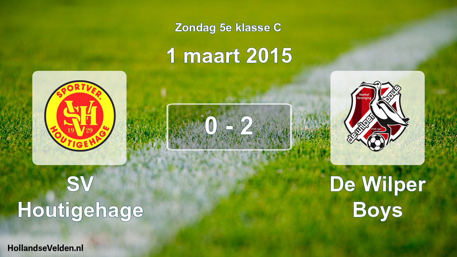 Total number of matches played: SV Houtigehage - De Wilper Boys 0 - 2 (1 March 2015)