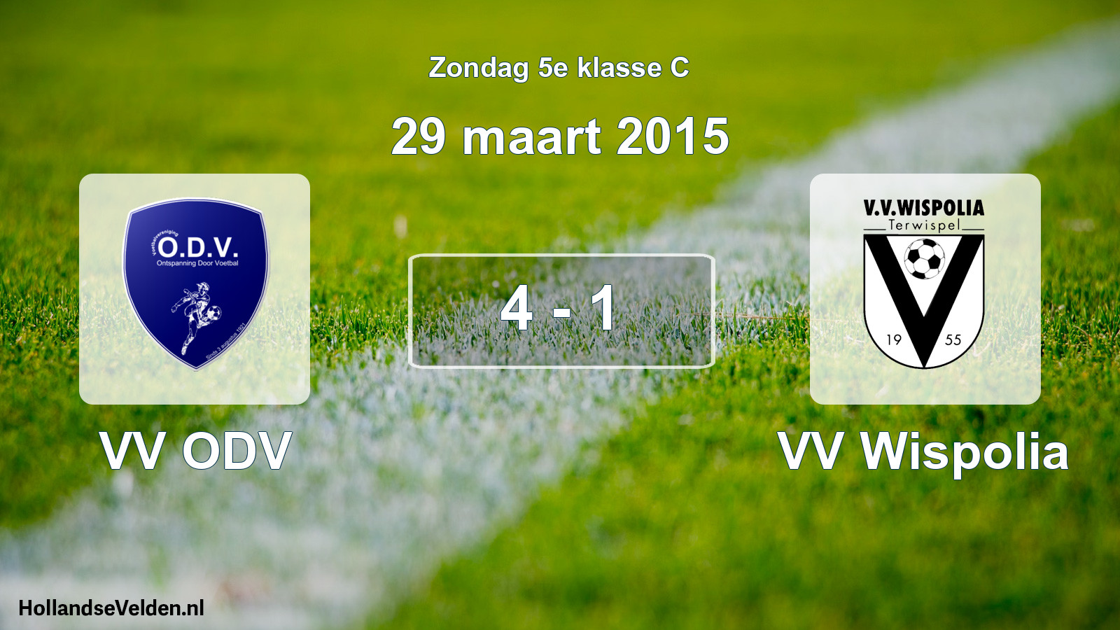 Total number of matches played: VV ODV - VV Wispolia 4 - 1 (29 March 2015)