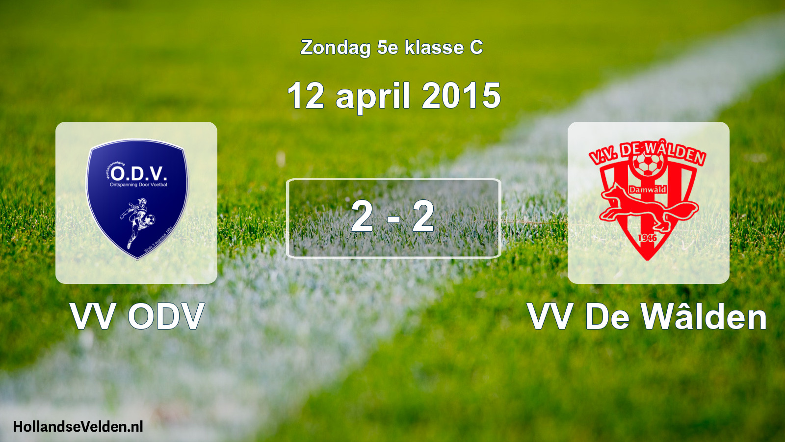 Total number of matches played: VV ODV - VV De Wâlden 2 - 2 (12 April 2015)