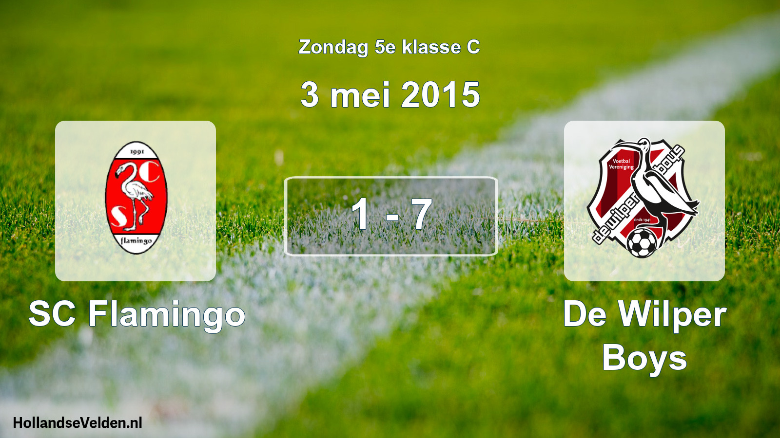 Total number of matches played: SC Flamingo - De Wilper Boys 1 - 7 (3 May 2015)