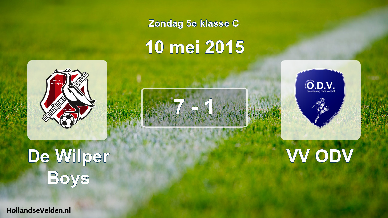 Total number of matches played: De Wilper Boys - VV ODV 7 - 1 (10 May 2015)