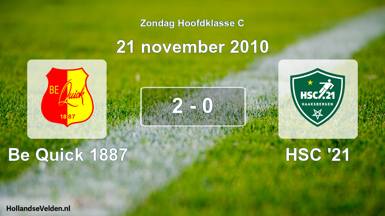 Total number of matches played: Be Quick 1887 - HSC '21 2 - 0 (21 November 2010)