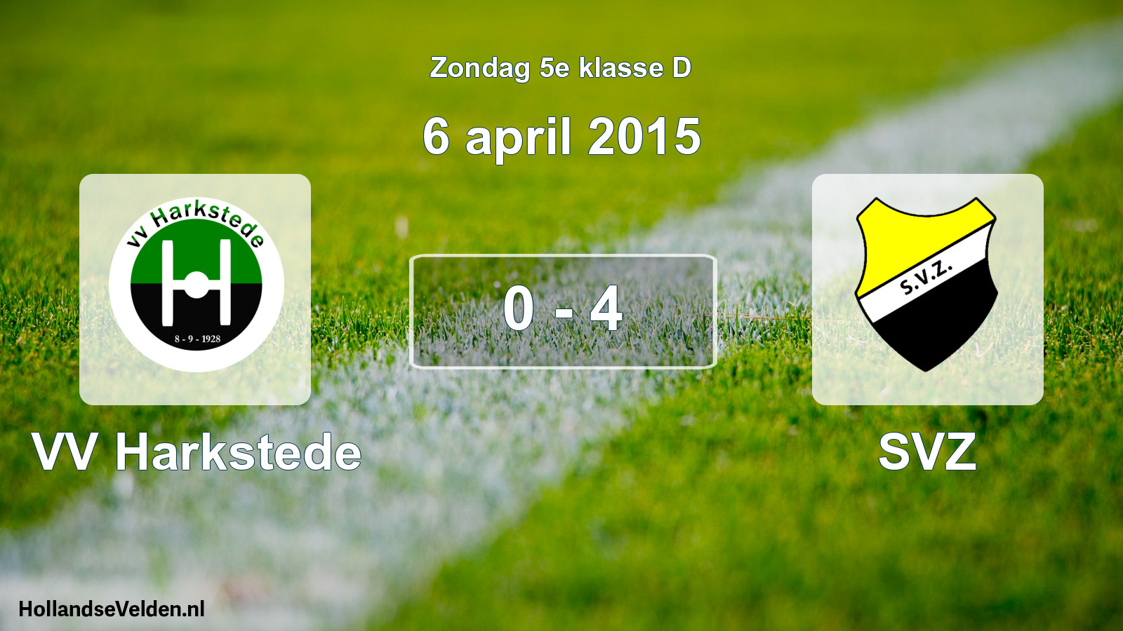 Total number of matches played: VV Harkstede - SVZ 0 - 4 (6 April 2015)