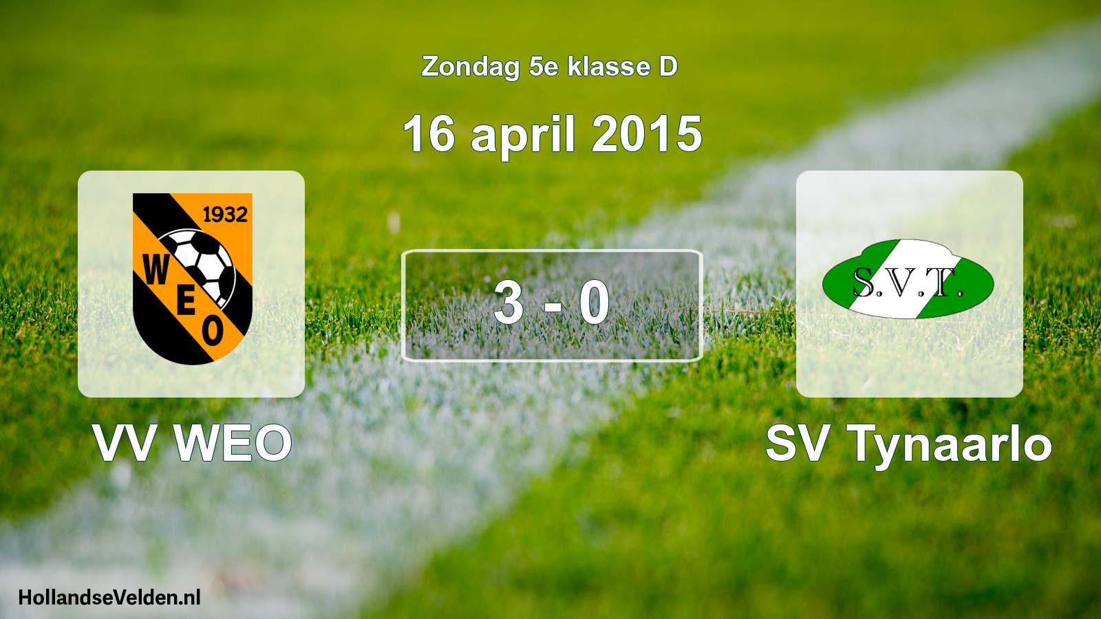 Total number of matches played: VV WEO - SV Tynaarlo 3 - 0 (16 April 2015)
