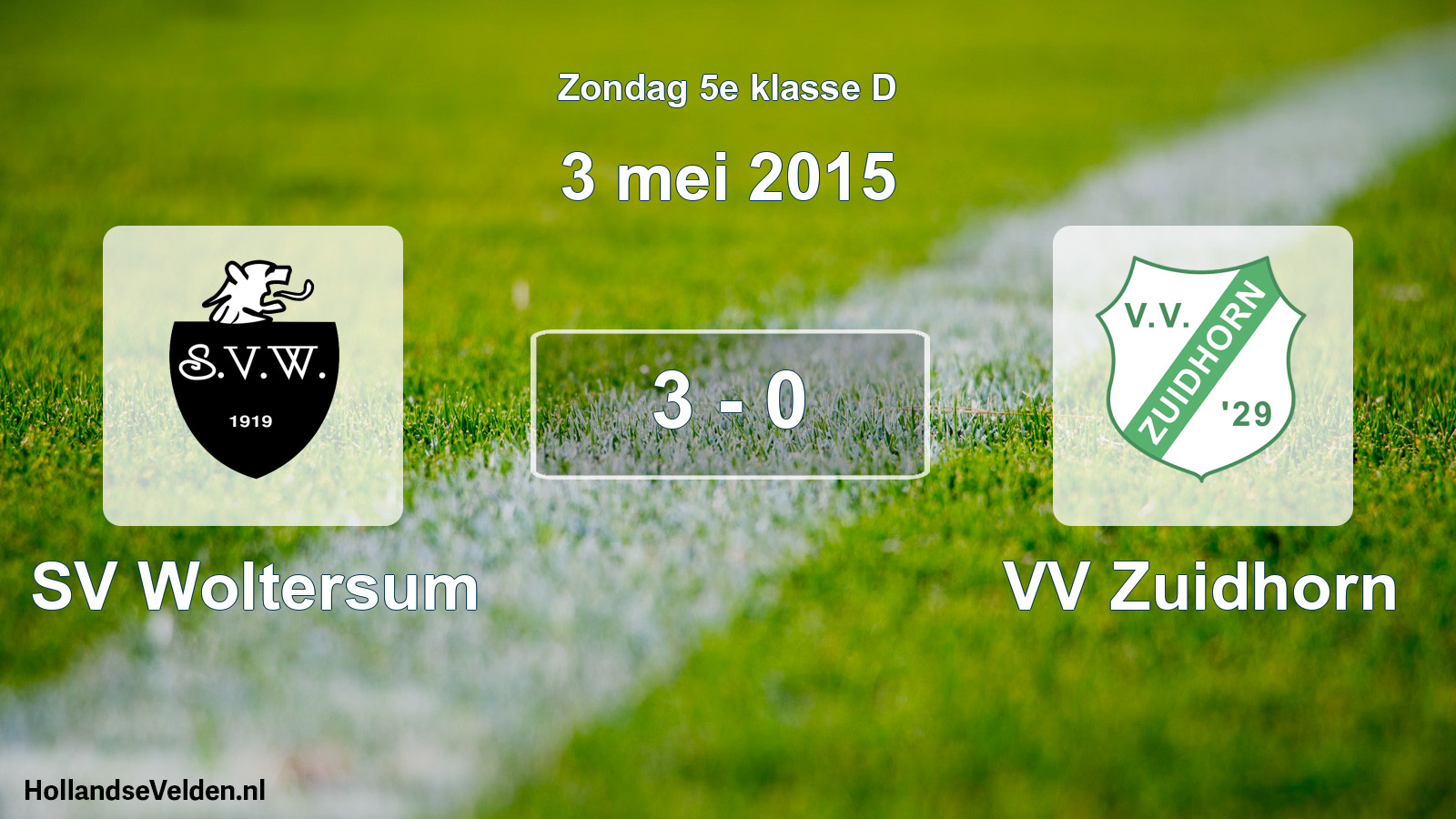 Total number of matches played: SV Woltersum - VV Zuidhorn 3 - 0 (3 May 2015)