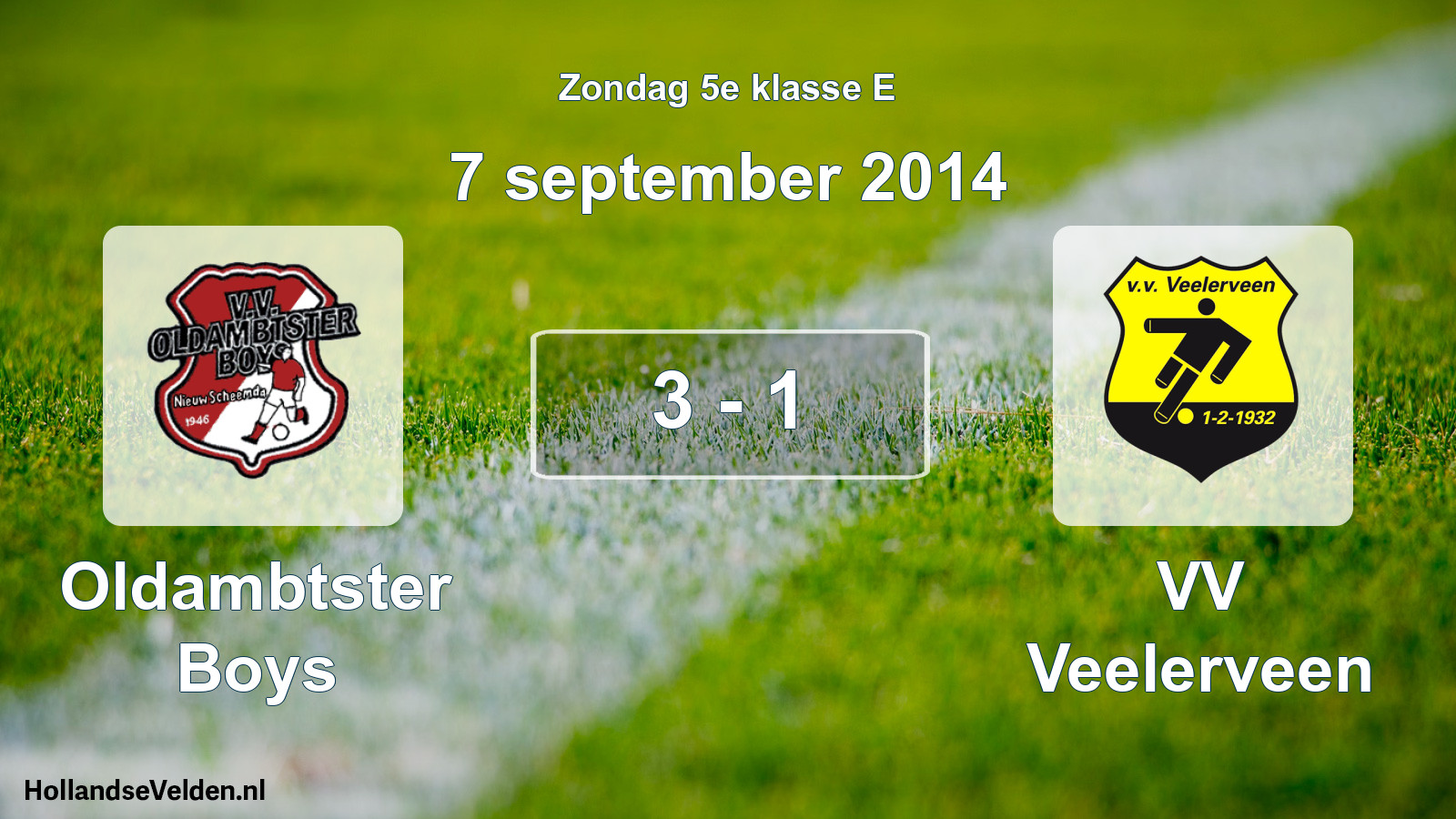 Total number of matches played: Oldambtster Boys - VV Veelerveen 3 - 1 (7 September 2014)