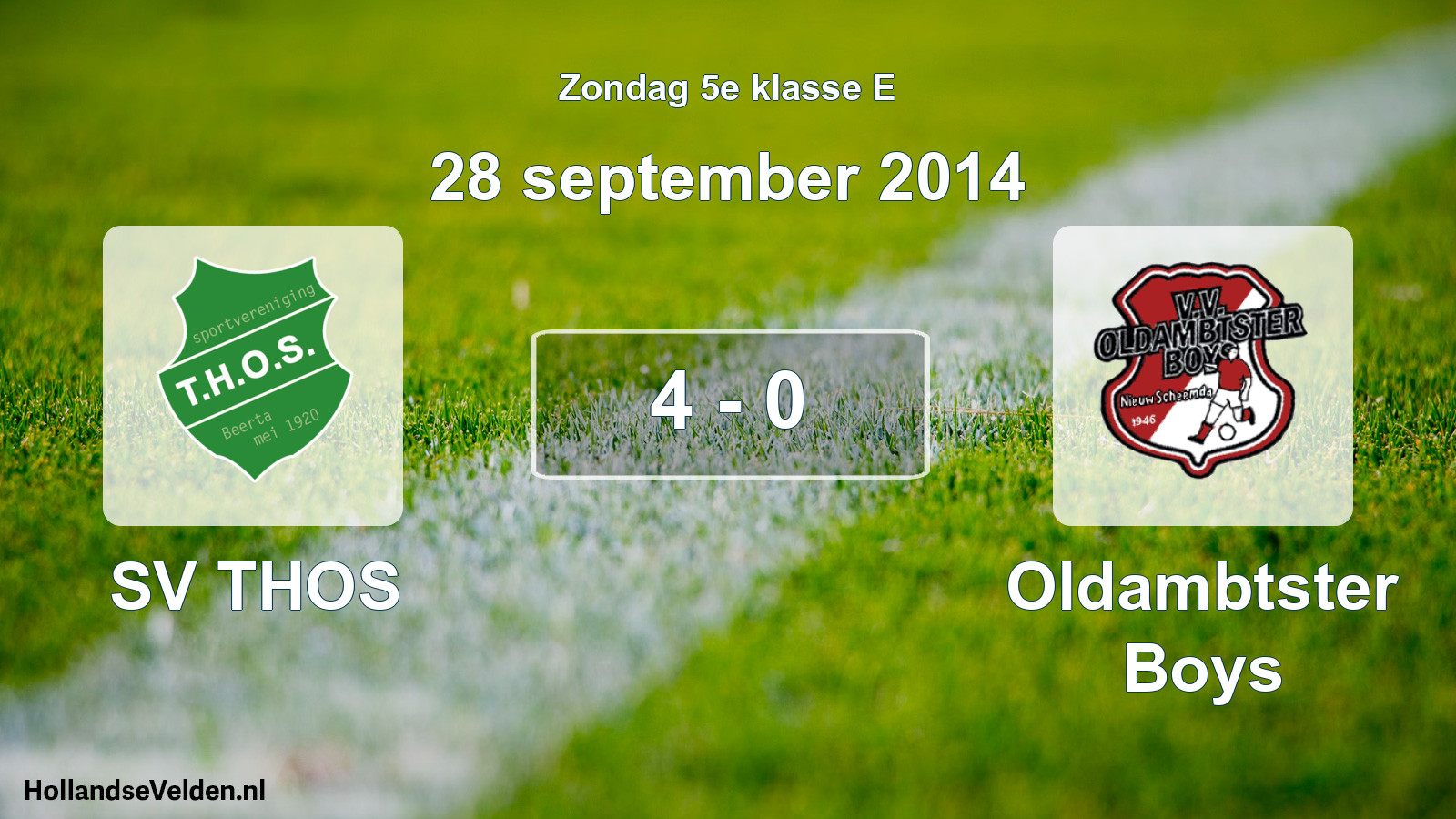 Total number of matches played: SV THOS - Oldambtster Boys 4 - 0 (28 September 2014)