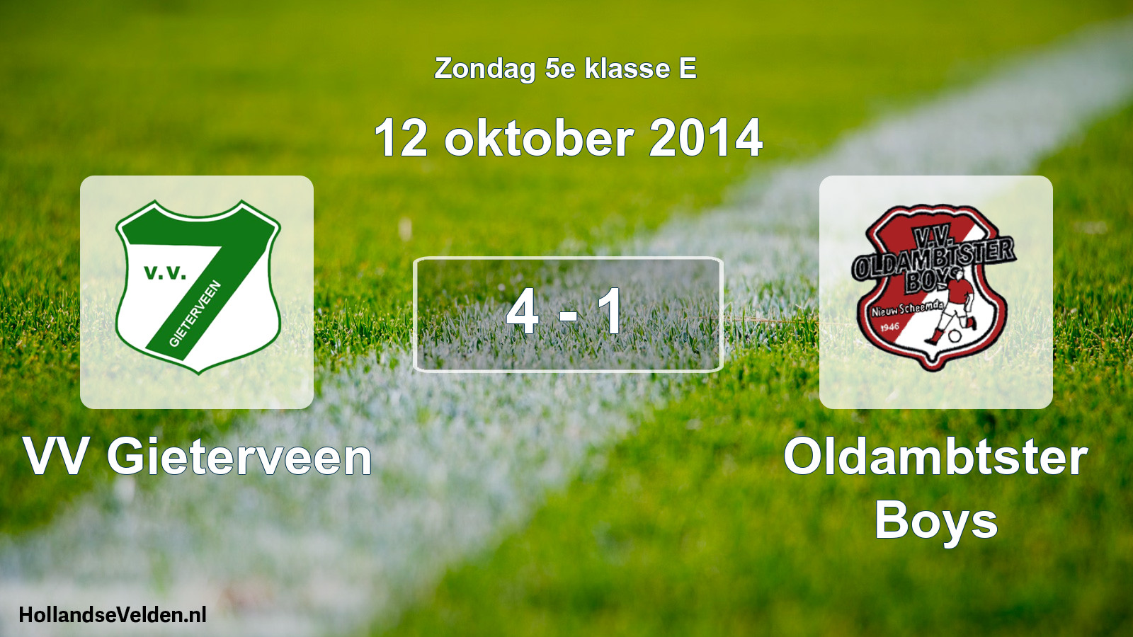 Total number of matches played: VV Gieterveen - Oldambtster Boys 4 - 1 (12 October 2014)