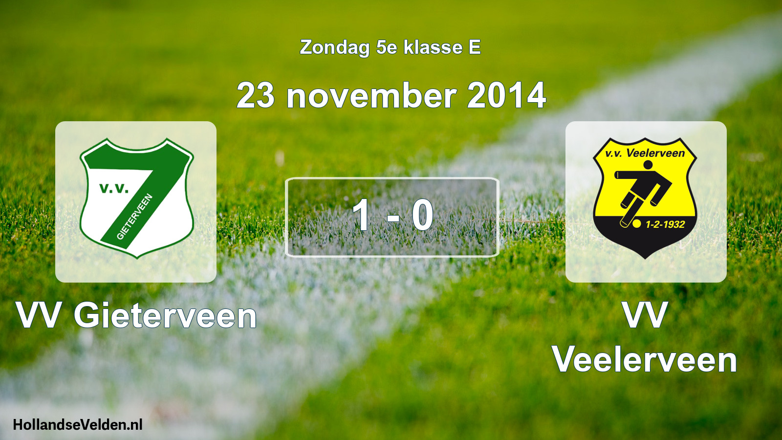 Total number of matches played: VV Gieterveen - VV Veelerveen 1 - 0 (23 November 2014)