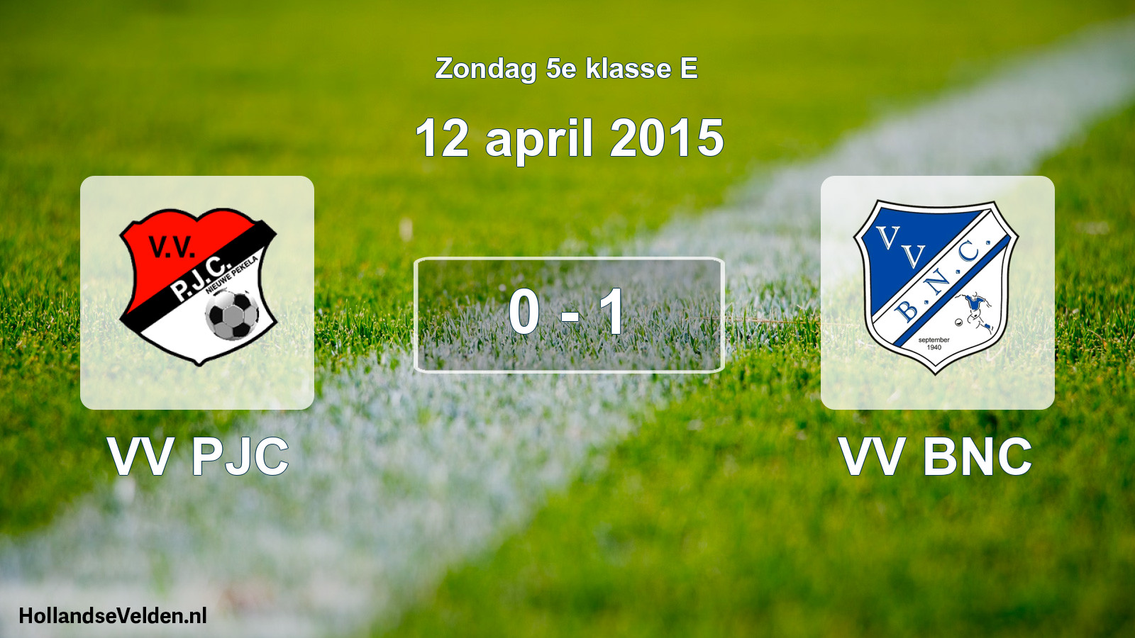 Total number of matches played: VV PJC - VV BNC 0 - 1 (12 April 2015)