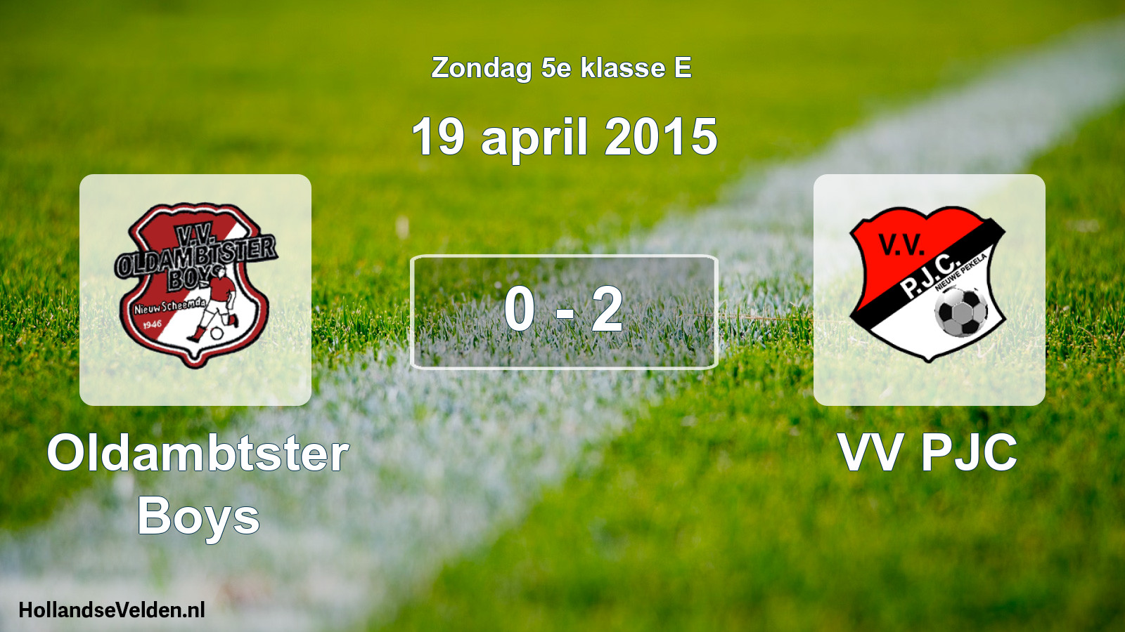 Total number of matches played: Oldambtster Boys - VV PJC 0 - 2 (19 April 2015)