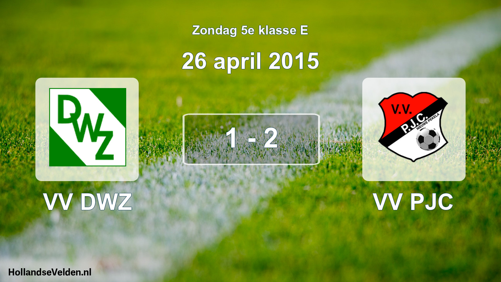 Total number of matches played: VV DWZ - VV PJC 1 - 2 (26 April 2015)