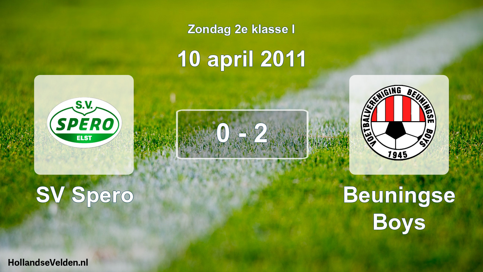 Total number of matches played: SV Spero - Beuningse Boys 0 - 2 (10 April 2011)