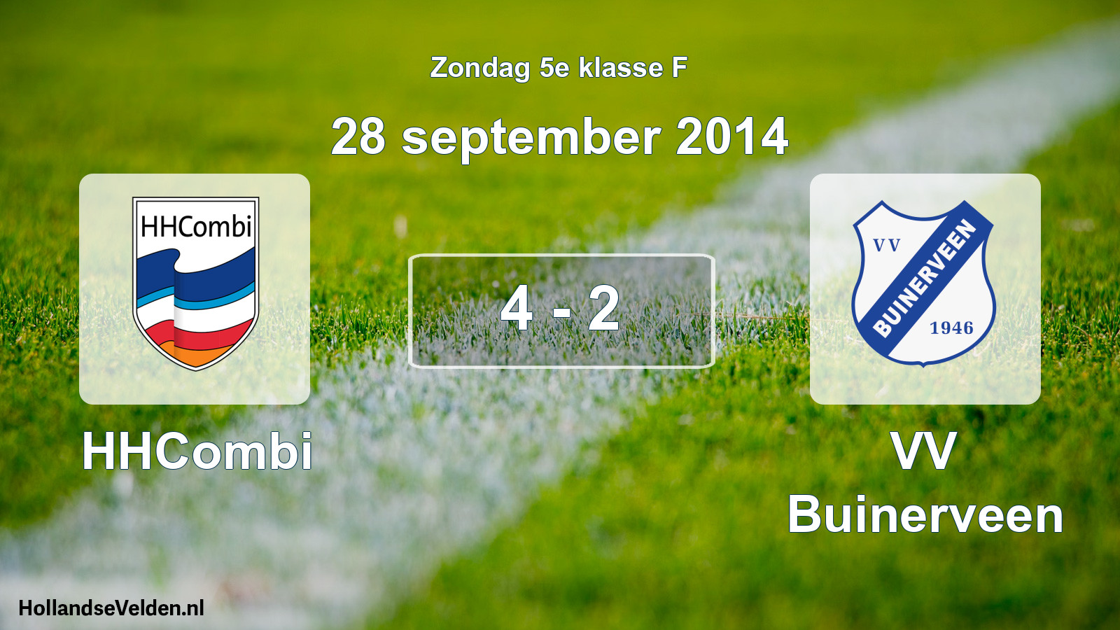 Total number of matches played: HHCombi - VV Buinerveen 4 - 2 (28 September 2014)