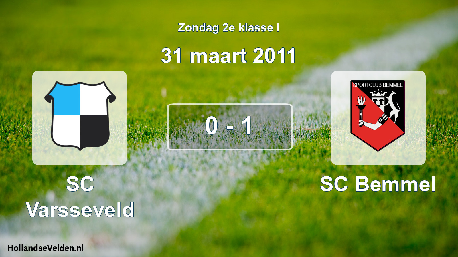 Total number of matches played: SC Varsseveld - SC Bemmel 0 - 1 (31 March 2011)