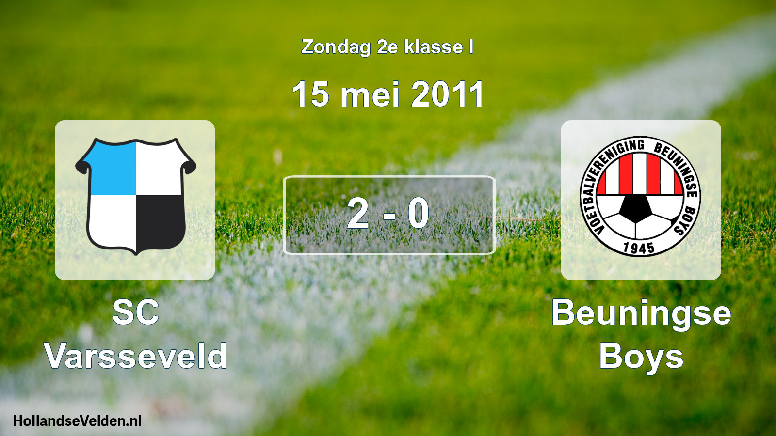 Total number of matches played: SC Varsseveld - Beuningse Boys 2 - 0 (15 May 2011)