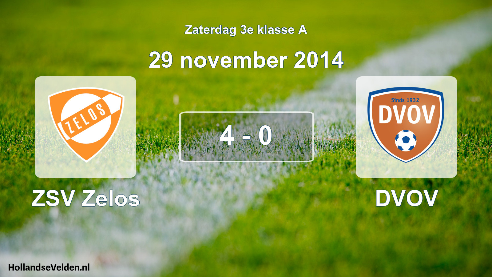 Total number of matches played: ZSV Zelos - DVOV 4 - 0 (29 November 2014)