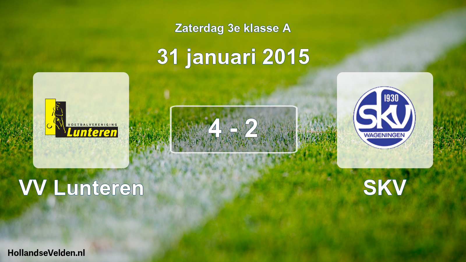 Total number of matches played: VV Lunteren - SKV 4 - 2 (31 January 2015)