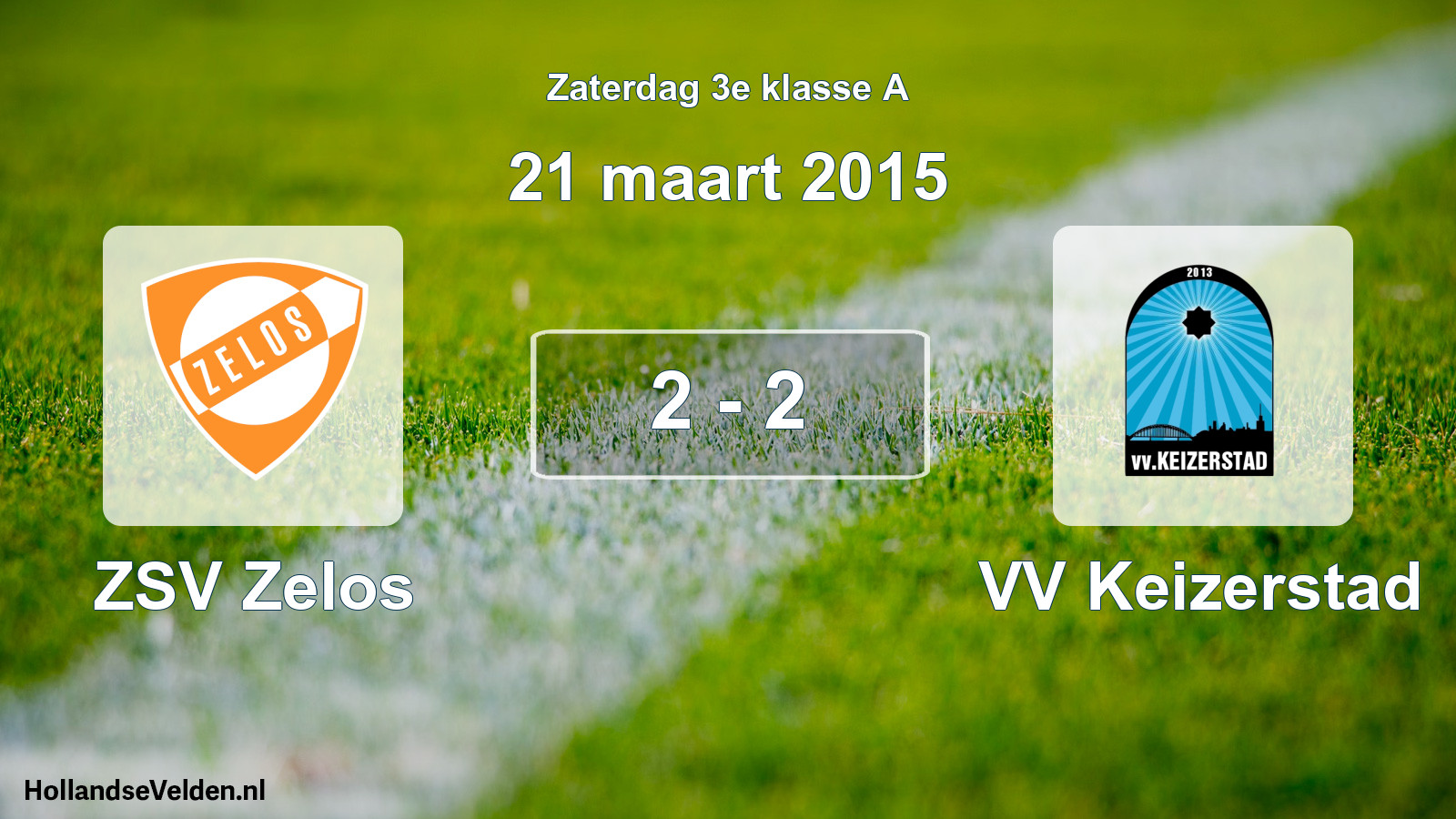 Total number of matches played: ZSV Zelos - VV Keizerstad 2 - 2 (21 March 2015)