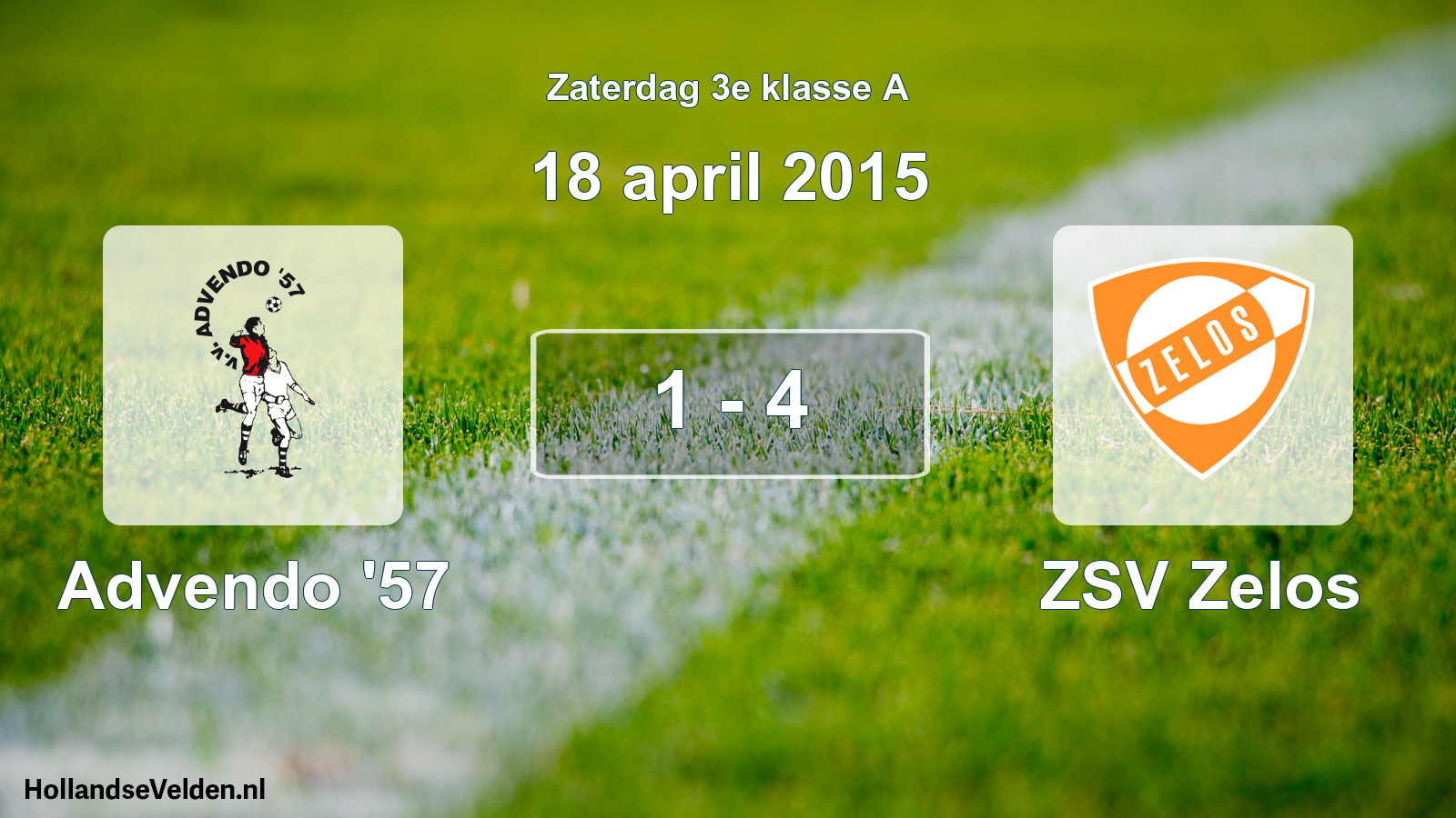 Total number of matches played: Advendo '57 - ZSV Zelos 1 - 4 (18 April 2015)