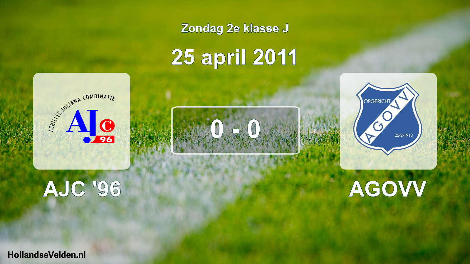 Total number of matches played: AJC '96 - AGOVV 0 - 0 (25 April 2011)