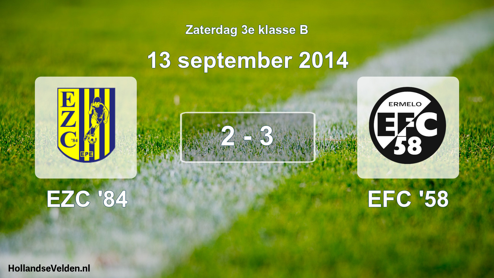 Total number of matches played: EZC '84 - EFC '58 2 - 3 (13 September 2014)