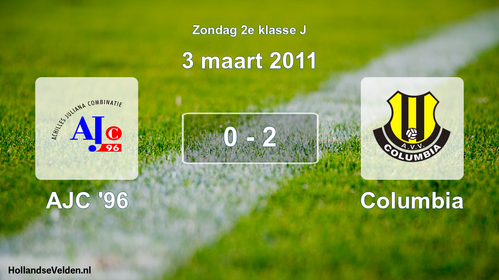 Total number of matches played: AJC '96 - Columbia 0 - 2 (3 March 2011)