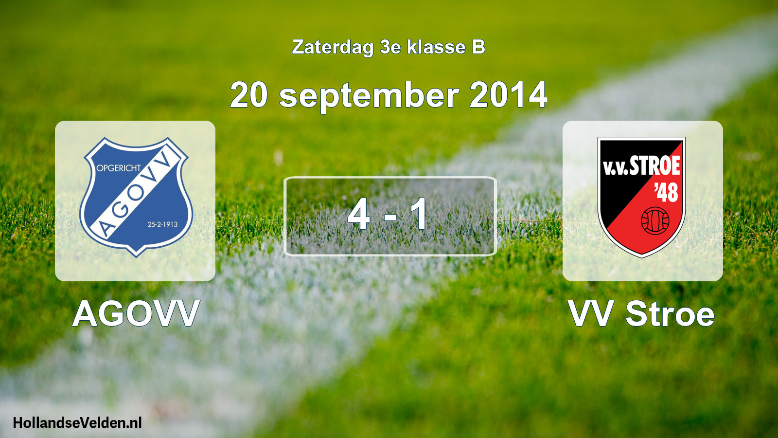 Total number of matches played: AGOVV - VV Stroe 4 - 1 (20 September 2014)