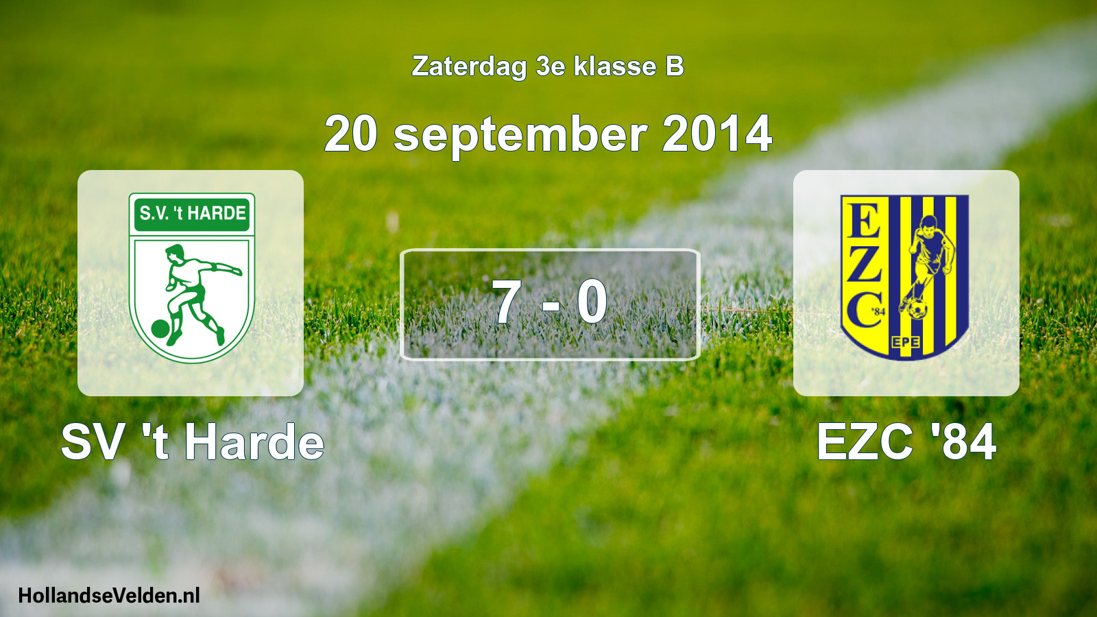 Total number of matches played: SV 't Harde - EZC '84 7 - 0 (20 September 2014)