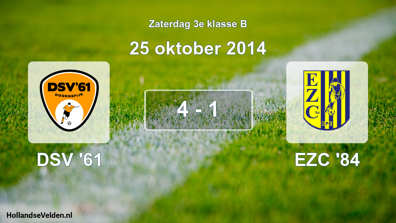Total number of matches played: DSV '61 - EZC '84 4 - 1 (25 October 2014)