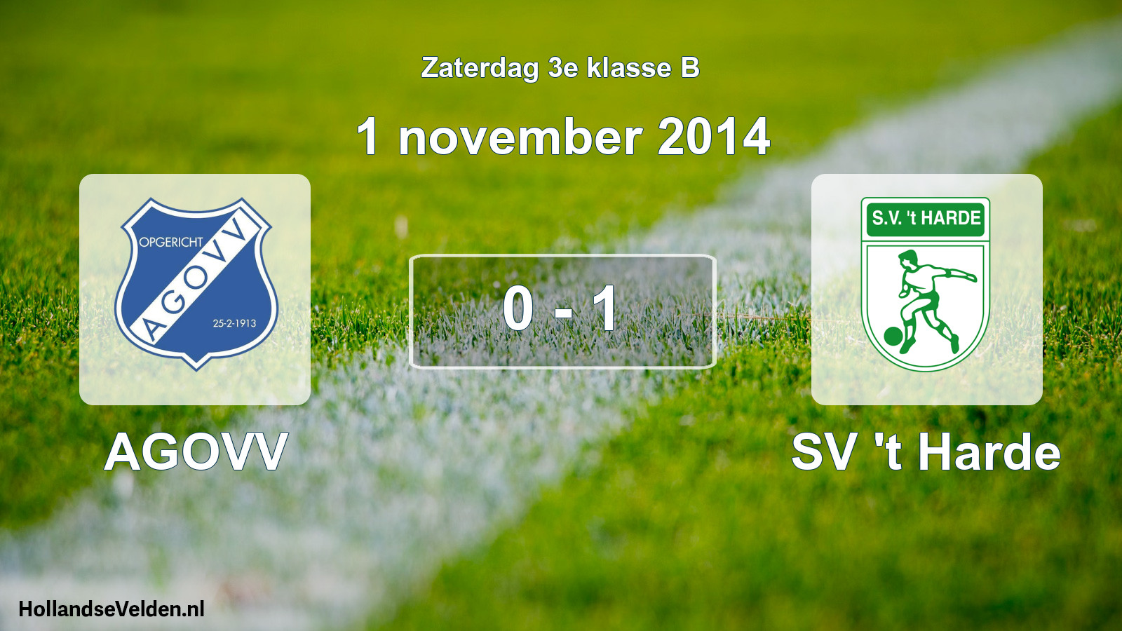Total number of matches played: AGOVV - SV 't Harde 0 - 1 (1 November 2014)