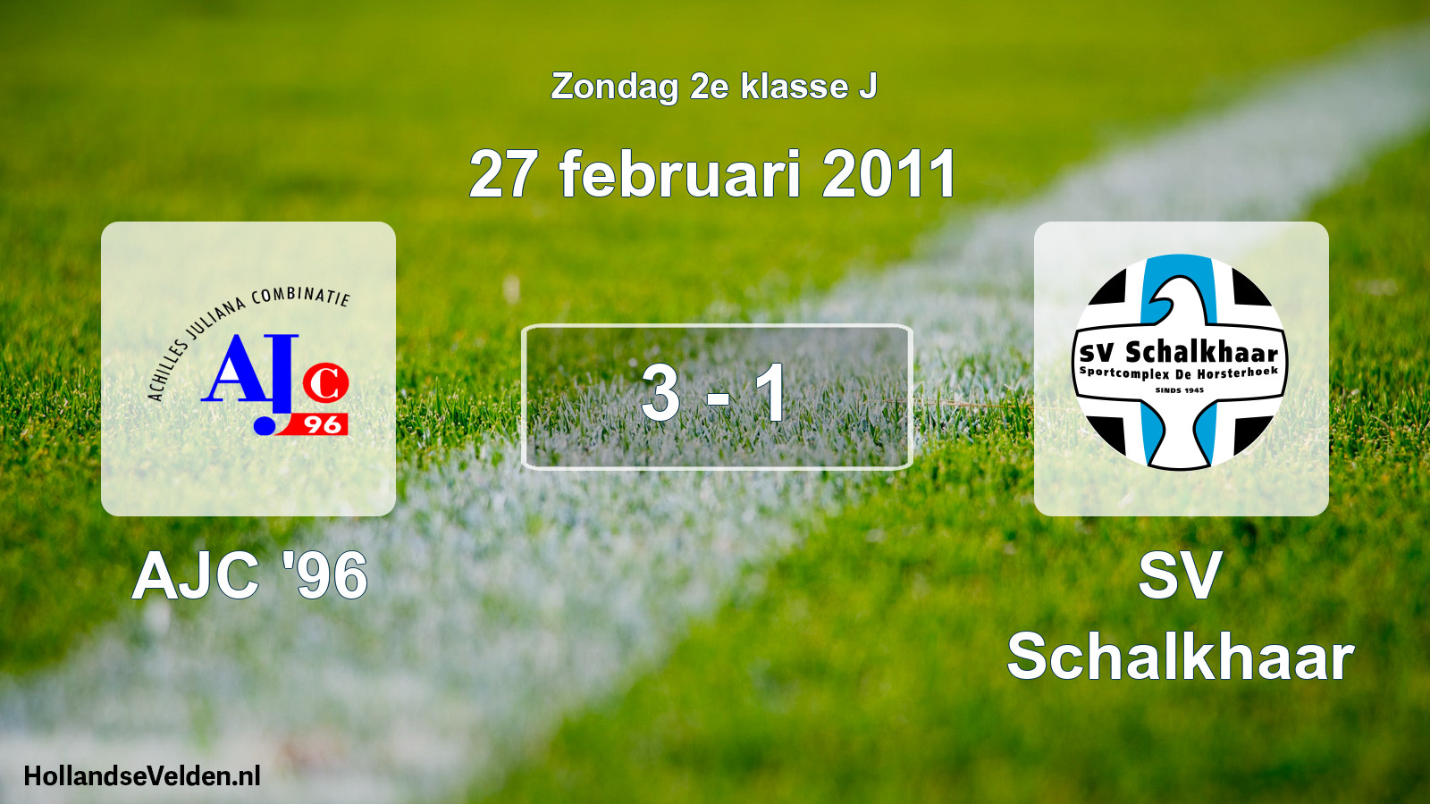 Total number of matches played: AJC '96 - SV Schalkhaar 3 - 1 (27 February 2011)