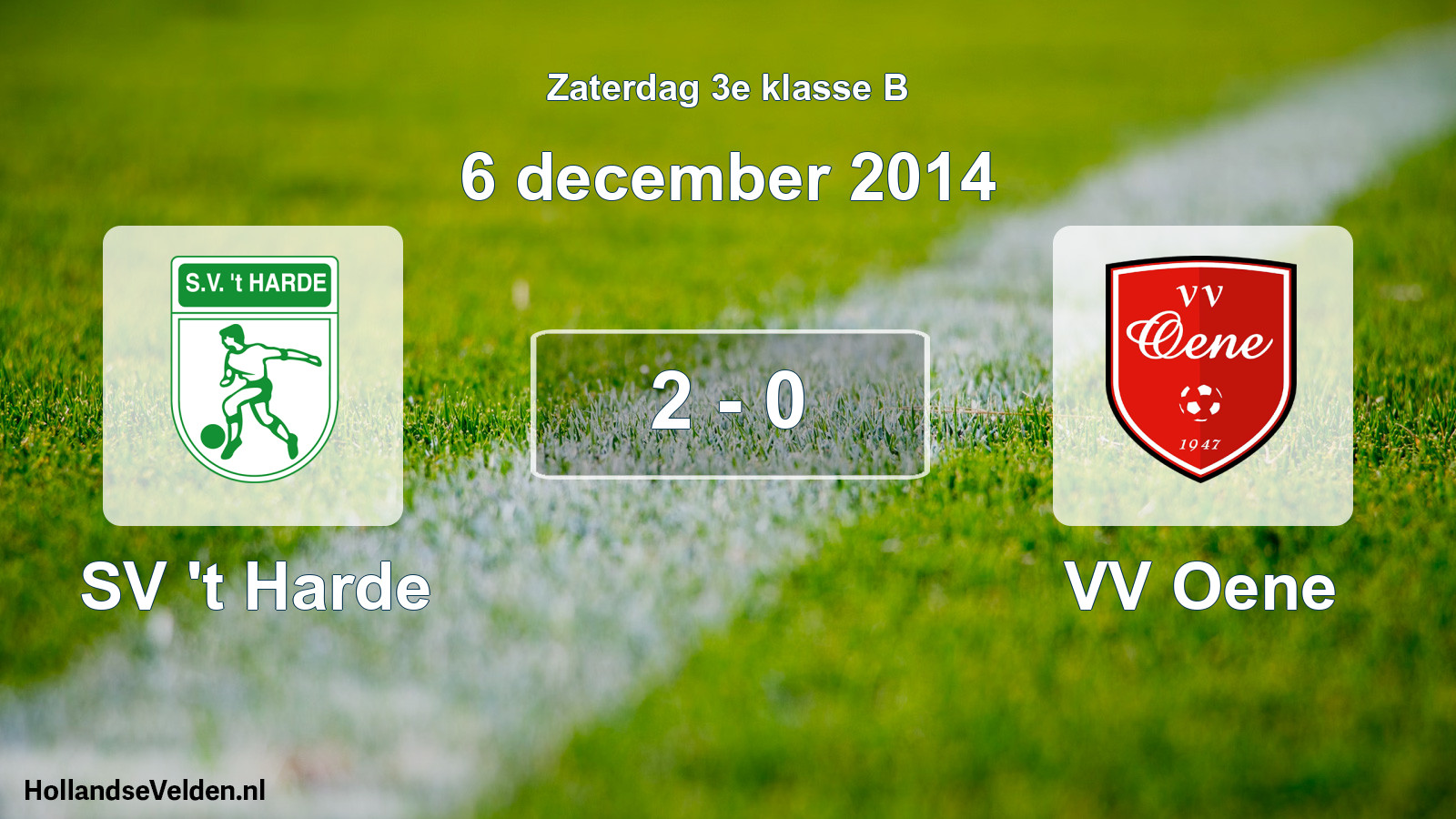 Total number of matches played: SV 't Harde - VV Oene 2 - 0 (6 December 2014)