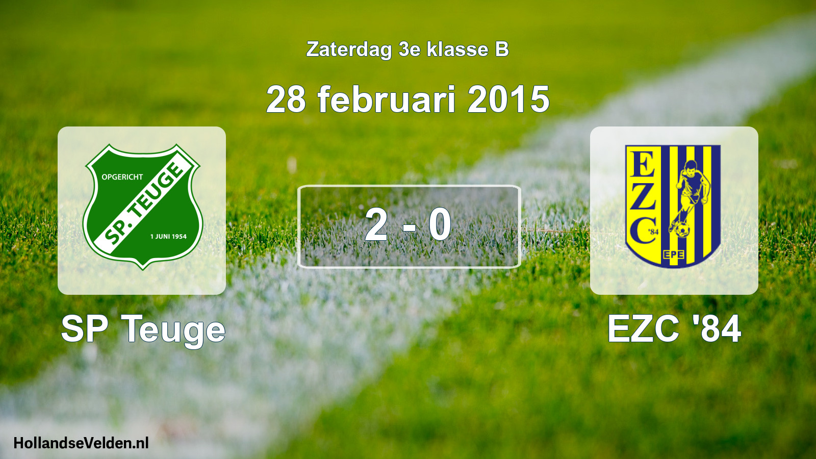 Total number of matches played: SP Teuge - EZC '84 2 - 0 (28 February 2015)