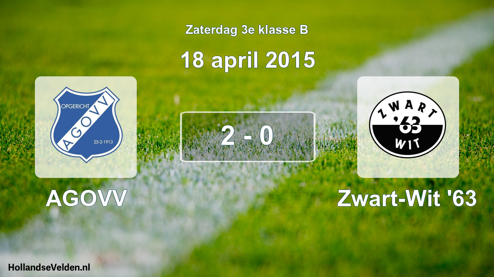 Total number of matches played: AGOVV - Zwart-Wit '63 2 - 0 (18 April 2015)