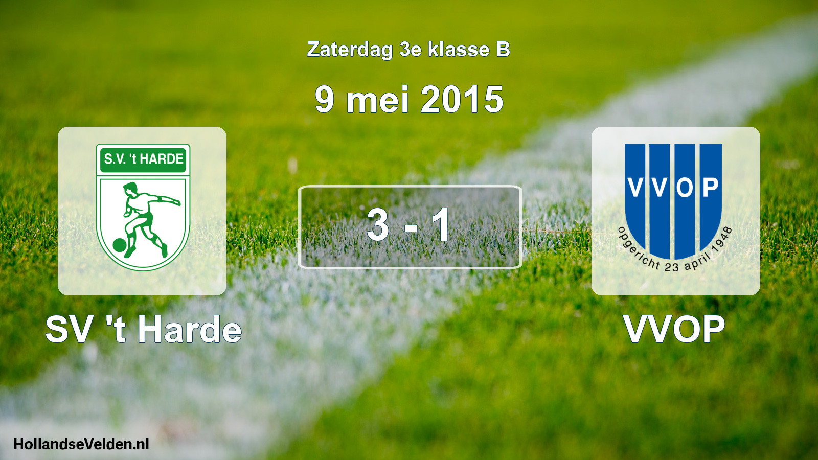 Total number of matches played: SV 't Harde - VVOP 3 - 1 (9 May 2015)