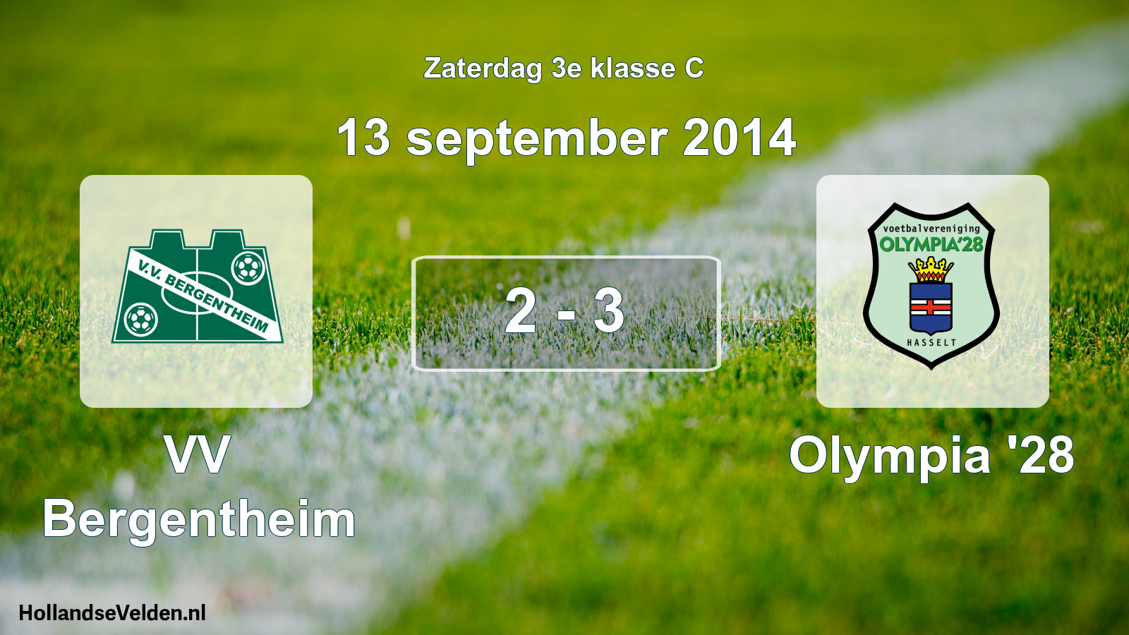 Total number of matches played: VV Bergentheim - Olympia '28 2 - 3 (13 September 2014)