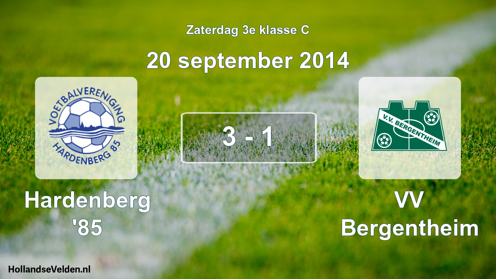 Total number of matches played: Hardenberg '85 - VV Bergentheim 3 - 1 (20 September 2014)