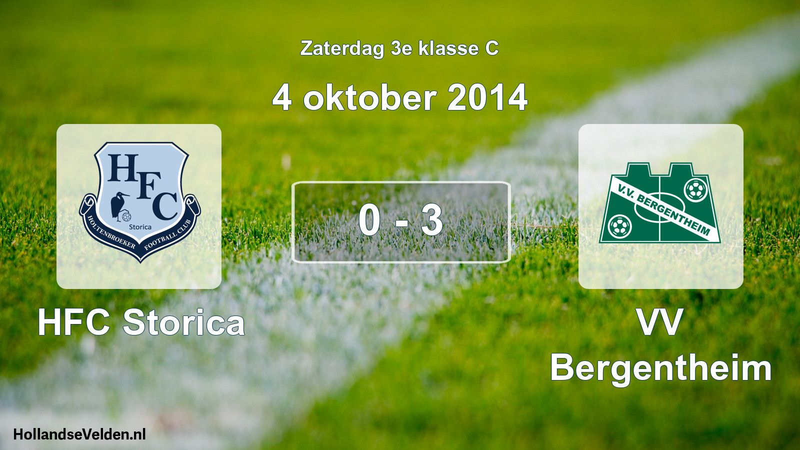 Total number of matches played: HFC Storica - VV Bergentheim 0 - 3 (4 October 2014)