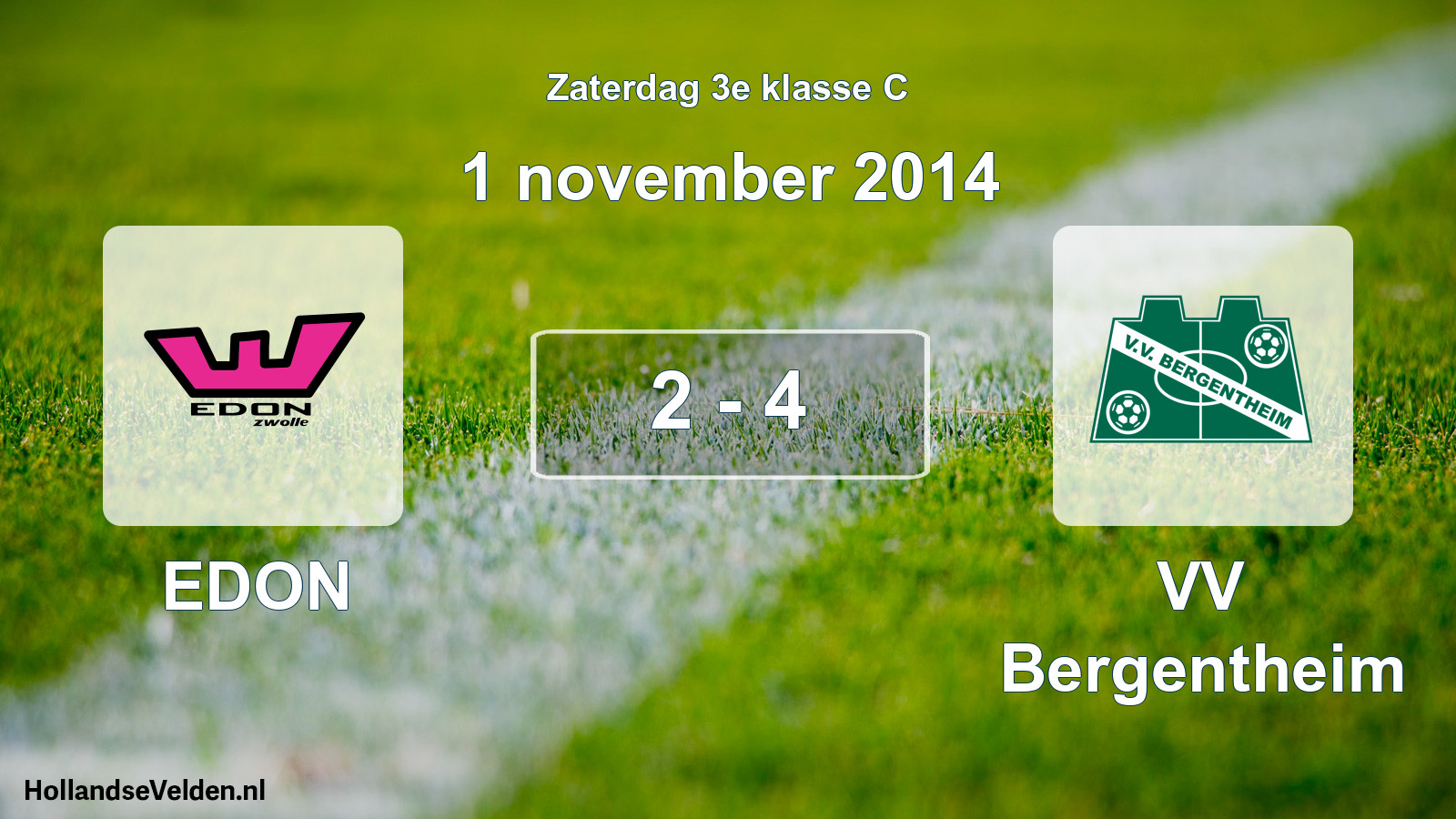 Total number of matches played: EDON - VV Bergentheim 2 - 4 (1 November 2014)